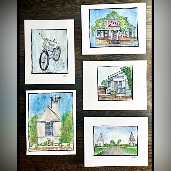 30a series of art prints 8.5x11in signed and numbered Watercolor & ink see pics - Picture 1 of 7